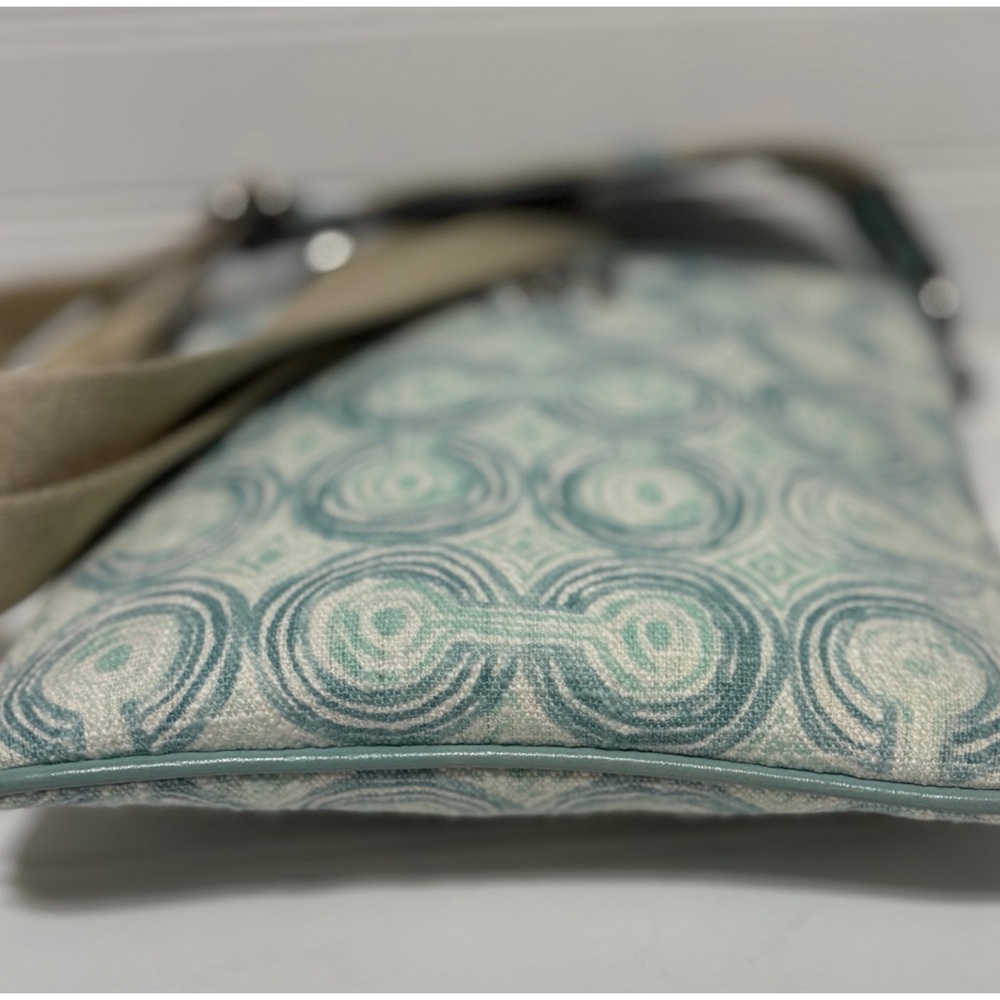 COACH Audrey Op Art Swirl Green Swingpack Crossbody Shoulder Bag Purse NEW - Picture 7 of 9